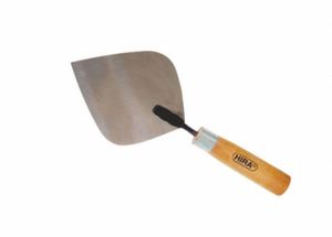 Truelle de maçonnerie en acier inoxydable de qualité industrielle avec manche en bois - Product Image 2