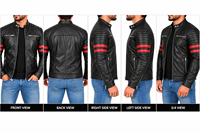 Blouson Moto Homme 2026 en Cuir de Vachette Noir Respirant Coupe Slim Col Montant Fermeture Éclair Style Motard Hiver