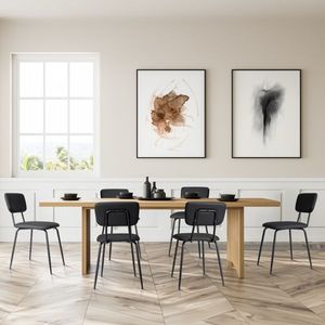 Juego de 6 Sillas de Comedor Modernas Acolchadas Negras para Cocina, Bar u Oficina - Product Image 6