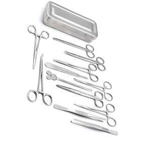 Kit de 13 instruments de chirurgie mineure de base en acier inoxydable, comprenant des ciseaux, des pinces et des porte-aiguilles, par Dentavex - Product Image 3