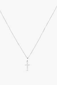 Collar de cruz con diamante cultivado en laboratorio, plata de ley 925, cadena de 17 pulgadas, colgante delicado minimalista cristiano, para regalo de Navidad - Product Image 4