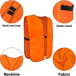 2025 Blaze Orange gilet personnalisé haute visibilité unisexe chasse gilet de sécurité respirant coupe-vent solide impression pour hommes femmes - Product Image 2