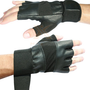 High Quality Customized Leather Gym Fitness <b>Gloves</b> with Non-Slip Adjustable Wrist Strap for <b>Weight</b> Lifting - Product Image 2