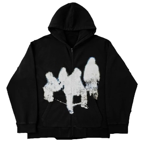 Men Distressed Hoodie Vintage <b>Acid</b> Wash Streetwear Pullover Loose Fit <b>Drop</b> Shoulder Heavyweight Cotton Hooded Sweatshirt - Product Image 6