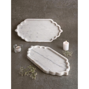 Plateau de service en marbre au design classique, best-seller, avec forme unique pour le déjeuner, le petit-déjeuner, le dîner, personnalisation disponible à la vente - Product Image 4