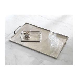 Bandeja de servicio de metal de aluminio con diseño de flores y mango decorativo para boda, Celebración del hogar y decoración de mesa - Product Image 5