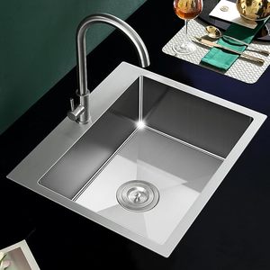 THCSS-0554 làm bằng tay 304 bồn rửa bằng thép không gỉ, góc R10, lưu vực lớn, chống vết bẩn, hoàn hảo cho nhà bếp chuyên nghiệp - Product Image 5