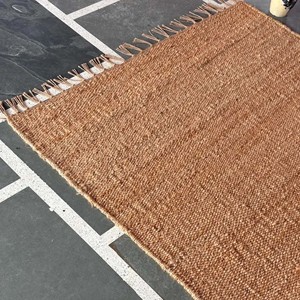 Geometric Natural Jute Area Rug Handwoven Solid Color Modern Living Room Bedroom Floor Carpet Durable Decor PET Friendly Extra - Product Image 3