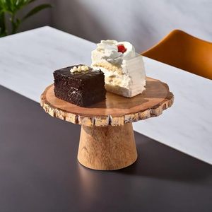 Soporte Redondo de Madera Ecológico para Pasteles, Plato Reutilizable para Exhibición de Postres por Aqudus Saleem para Mesa de Fiesta o Panadería - Product Image 1