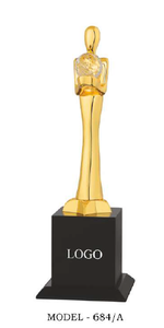 Trophy Model 684 A B C Metal Plated Mascot Award For Sports And Games Durable Engraving Base With Logo - Product Image 3