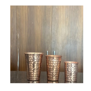 Premium Grade <b>Copper</b> Water Glass Handmade Tumbler Traditional Wellness Vessel Stylish Dining Kitchen Durable Metal <b>Cup</b> - Product Image 4