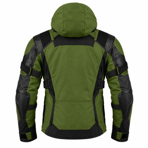 Chaqueta de Motociclista para Hombre, de Cuero y Textil Reforzado, con Protección, Cuello Redondo, para Motociclismo, Turismo, Carreras y Actividades al Aire Libre - Product Image 5