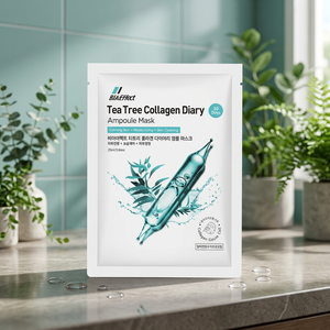 Ampoule faciale en feuille Bffect Tea Tree Collagen Diary pour le soin de l'acné, apaisante, équilibrante des pores et éclaircissante - Product Image 1