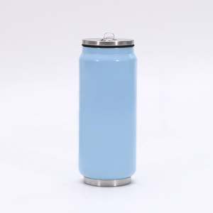 Botella de Agua Personalizada de 420 ml con Revestimiento de Color, Taza Aislada al Vacío de Doble Pared, Botella de Agua de Acero Inoxidable Tipo Lata de Cola con Tapa y Pajita - Product Image 5