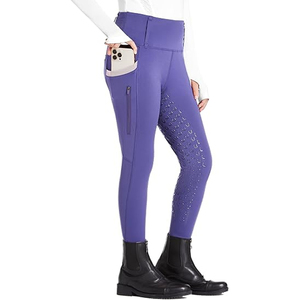 Youth Childers Horse Riding Breeches <b>Equestrian</b> Pants Full Seat Silicon Winter Fleeced <b>Leggings</b> Jodhpurs Button Belt Four-Way - Product Image 2