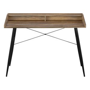 Scrivania Moderna Contemporanea da 48 Pollici per Ufficio Domestico con Ripiani Portaoggetti, Laminato Marrone e Metallo Nero per Lavoro con Laptop - Product Image 6