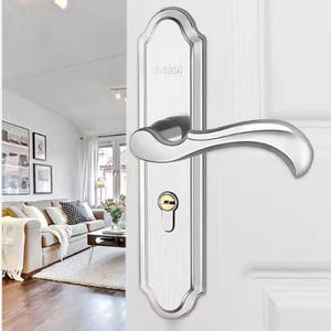 Modern Hotel Toilet Door <b>Lock</b> Stainless Steel Keyless Single Tongue Indoor Bathroom Door <b>Handle</b> - Product Image 5