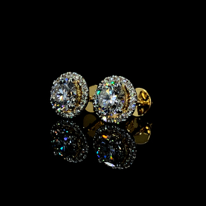 Pendientes de Diamantes Cultivados en Laboratorio, Pendientes de Halo con Diamantes Sintéticos, Joyería para Mujer, Regalo - Product Image 2