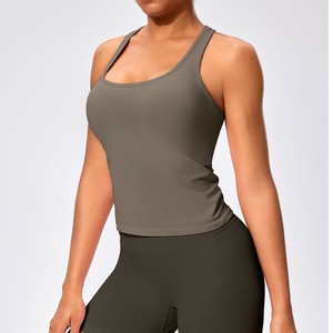 Women's Sleeveless 100% Cotton Jersey Hip Hop Eco-Friendly Fitness Tank <b>Tops</b> Elastic Ribbed Square Neck Breathable Quick Dry - Product Image 3