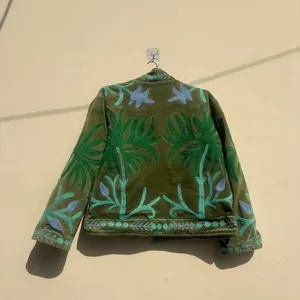 Wholesale Suzani Embroidered <b>Jacket</b> Floral <b>Hippie</b> Coat Women Cropped Winter Warm Coat Artisanal Outerwear Factory Price Trendy P - Product Image 3