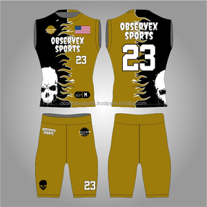 Uniformes de football 7 contre 7 de haute qualité, personnalisés, avec design de crâne, meilleurs uniformes de compression pour jeunes, football à drapeau - Product Image 1