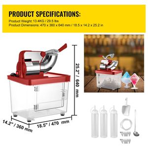 Macchina Elettrica Commerciale per Coni di Neve 110V, 440LBS/H, Ghiaccio Tritato, 300W, Doppie Lame, Approvata ETL per Hotel - Product Image 3
