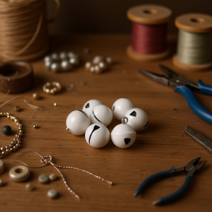 ILAN Cascabel Bell 14Mm Bianco 6 Pezzi Per Creazione di Gioielli Artigianali - Product Image 3