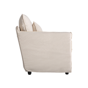 Modern Lounge Chair Solid Teak Deep Seat Oversized Cushion Removable <b>Slipcover</b> Comfortable Indoor Living Room Furniture - Product Image 2