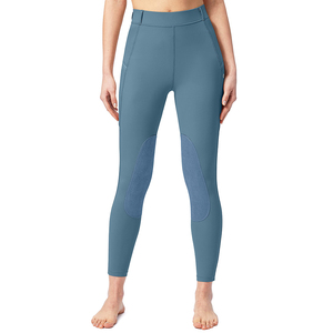 Women's High Rise Equestrian <b>Riding</b> <b>Leggings</b> <b>With</b> <b>Phone</b> <b>Pockets</b> Solid Color Slim Fit Full Seat Grip Breeches Gray - Product Image 3