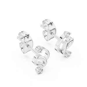 TRENDY LAB GROWN DIAMOND EARRING <b>SET</b> IN 18KT SOLID <b>WHITE</b> GOLD ENGAGEMENT WEDDING PARTY VALENTINE GIFTING DAILY USE FOR WOMEN - Product Image 2
