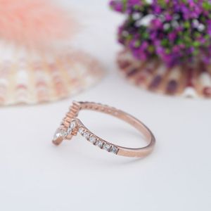 925 Sterling Silver Rose <b>Gold</b> Plated Dainty Natural <b>Opal</b> Vintage Wedding Band Promise <b>Ring</b> with Prong Setting for Women - Product Image 2