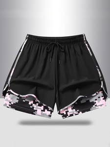 Shorts d'entraînement populaires pour hommes, légers, parfaits pour la course à pied et l'entraînement musculaire, avec cordon de serrage à la taille - Product Image 1