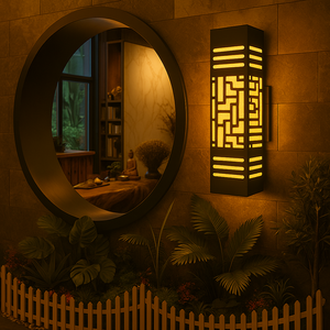 Lámparas de Pared de Acero/Inoxidable CM Decor, Lámpara de Pared LED de Estilo Japonés, Luz Impermeable para Interiores y Exteriores, para el Hogar, Pasillo, Escalera - Product Image 3