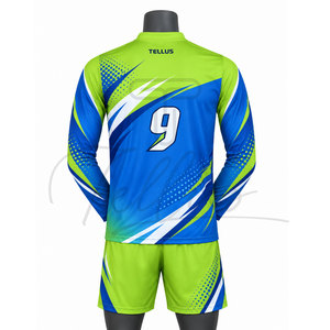 Uniformes de Baloncesto Personalizados de Alta Calidad, 100% Poliéster, Transpirables, de Secado Rápido, con Estampado Sublimado, Cuello en V, Manga Larga, para Hombre - Product Image 2