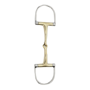 Bocado de Caballo de Acero Inoxidable Premium con Anillo en D, Recubrimiento de Latón, Boquilla de Una Sola Articulación, Bocado Cómodo para Montar a Caballo - Product Image 2