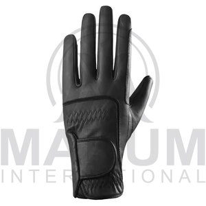 Gants de sport en cuir, à doigts entiers, respirants, longueur poignet, non doublés, design sportif noir pour activités de plein air - Product Image 3