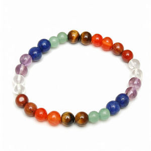 Bracelet en pierres des sept chakras - Accessoire de mode pour la guérison par les cristaux - Product Image 1