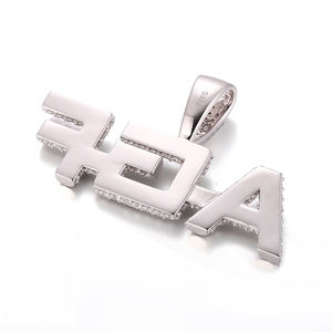 Collar con Colgante de Letra AGF, Cadena con Diamantes Pavé, Chapado en Platino, Joyería Hiphop para Hombre, Accesorio de Moda - Product Image 2