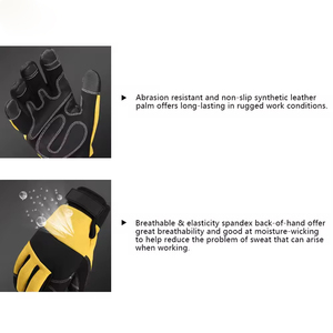 Guantes de Trabajo Mecánicos de Cuero Unisex con Agarre Extra, Guantes de Seguridad para Mecánicos con Dedos Completos, al Mejor Precio y Buena Venta - Product Image 4