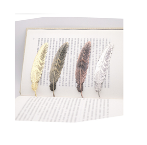 Marque-pages promotionnels personnalisés en métal, style plume, pour livres de poésie, marque-pages de lecture, style feuille, à prix incroyable - Product Image 4
