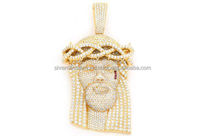 Colgante de Jesús Grande con Diamantes de Imitación, Chapado en Oro, Plata 925, Joyería Hip Hop Personalizada para Hombre, Venta al por Mayor - Product Image 4