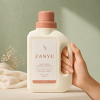 Bouteille cosmétique en PEHD de 1L, étiquetage personnalisé, forme plate, emballage liquide ménager, fabrication OEM ODM