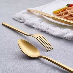 Ensemble de couverts en acier inoxydable au look luxueux |   Cuillère, fourchette et couteau polis pour hôtels et restaurants haut de gamme - Product Image 4