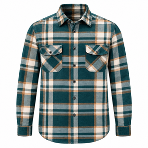 Chemise en flanelle à carreaux personnalisée pour homme, en coton, manches longues, boutonnée, chemise décontractée, fabricant en gros, vêtements à marque privée - Product Image 4
