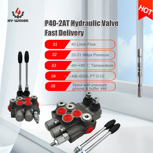 Válvula de Control Direccional Hidráulica Serie P40, Válvula Multivía Monobloque 25Mpa 40Lpm 1-7 Secciones para Excavadora y Tractor - Product Image 2