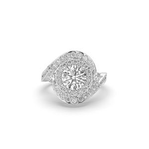 Bague en or 10K 14K avec diamant rond brillant de 2,85 carats cultivé en laboratoire, léger, unique, élégant, clarté VVS VS, bijoux pour femmes - Product Image 2