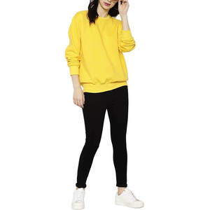 Sudadera de cuello redondo para mujer, de alta demanda, manga larga, corte holgado, transpirable, para otoño, sudaderas de algodón personalizadas - Product Image 4