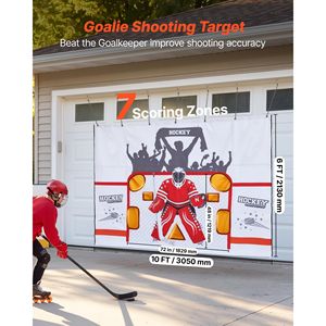 Cible d'entraînement de hockey sur glace en toile anti-déchirure de qualité supérieure avec 7 trous, facile à installer, pour l'entraînement des tireurs - Product Image 2