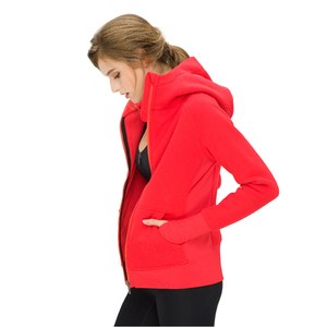 Custom Logo Printed Breathable Woven Cotton Winter Women's Fleece Jacket Sport <b>Running</b> Zipper <b>Hoodie</b> - Product Image 6