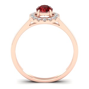 Bague de fiançailles REYES, dernier design, or 14 carats, diamant certifié IGI, pierre précieuse grenat 0,5 carat, cadeau d'anniversaire, bijoux de luxe - Product Image 4